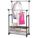 Телескопічна стійка для одягу - Double Pole Clothes Horse