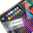 Дитячий набір для малювання та творчості 220 предметів у дерев'яній валізі