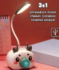 Лампа настільна на гнучкій ніжці з органайзером для ручок та підставкою телефону Quite Light Deer з точилкою олівців, живлення від USB