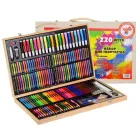 Дитячий набір для малювання та творчості 220 предметів у дерев'яній валізі