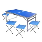 Синій Розкладний стіл чемодан Посилений для пікніка зі стільцями