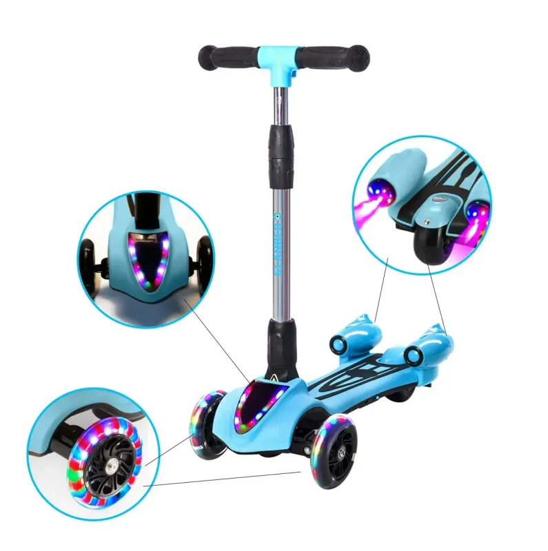 Дитячий турбо - самокат з димом та музикою GLANBER