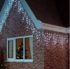 Різнокольоровий Новорічна святкова гірлянда бахрома 120 Led прозорий провід 3х0.5 м