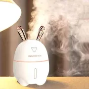 Зволожувач повітря Ультразвуковий з LED-підсвічуванням 7 кольорів живлення USB Зайчик Нічник-зволожувач 300мл