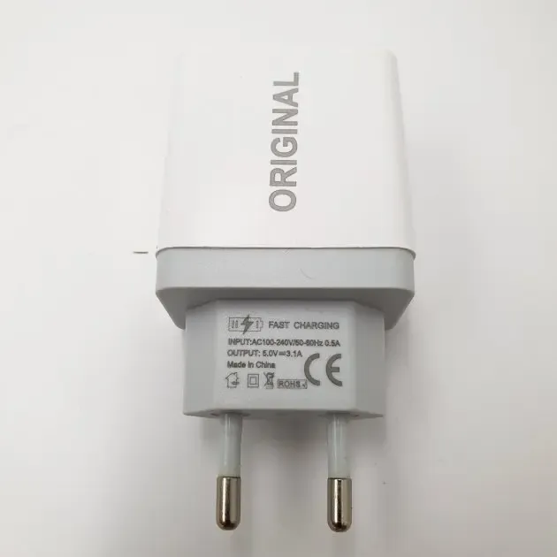Адаптер (А-14) 220v 2 usb with digital display CX QC03