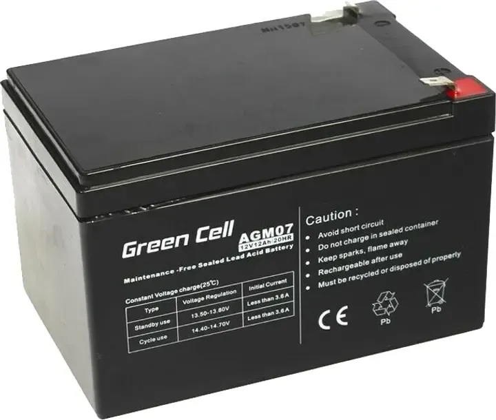 Акумуляторна батарея Greencell AGM 12V 12Ah