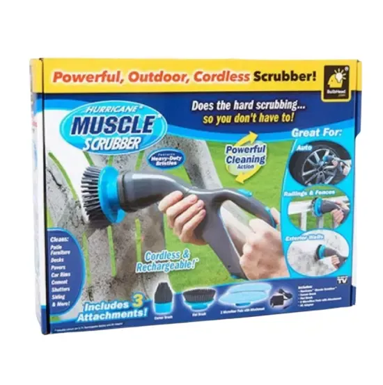 Бездротова щітка для прибирання з трьома насадками Muscle Scrubber