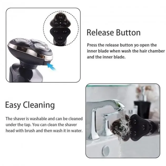 Бритва Електрична на 3 плаваючі головки DSP 60017 Роторна Електробритва чоловіча для вологого та сухого гоління