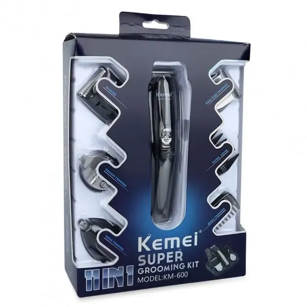 Бритва, триммер, машинка для стрижки волосся Kemei KM-600 тримвер з підставкою.