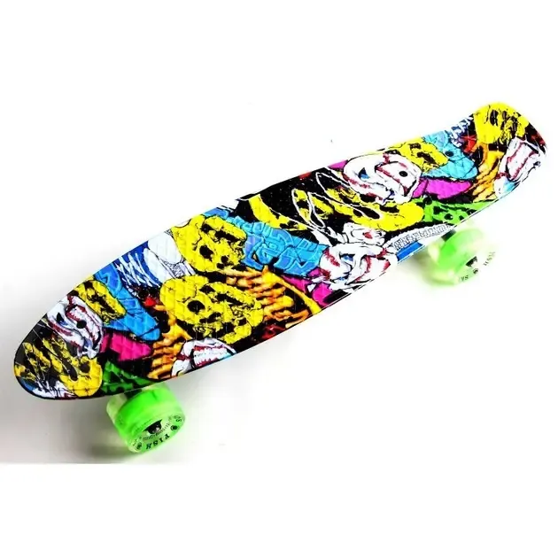 Пенні борд скейтборд Penny Board Fish Skateboards 22" ABEC-7 з колесами, що світяться