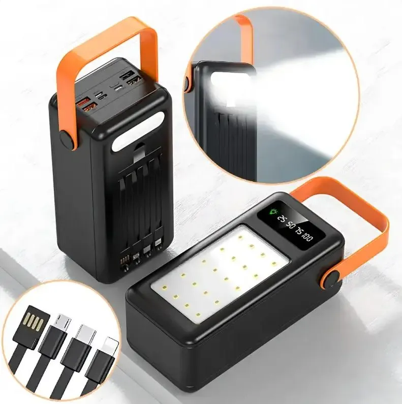 Портативна батарея зовнішня повербанк Power Bank 120000 mAh із сонячною панеллю та ліхтариком YM-639CX