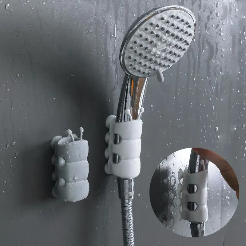 Тримач для душу на присосках SHOWER SUCKER Силіконовий переносний кронштейн - настінний для душової насадки на різні поверхні, Білий