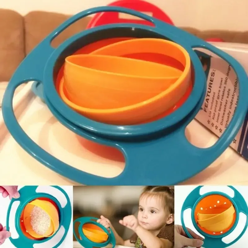 Дитяча тарілка-непроливайка "Universal Gyro Bowl", тарілка непроливайка неваляшка, посуд для дітей