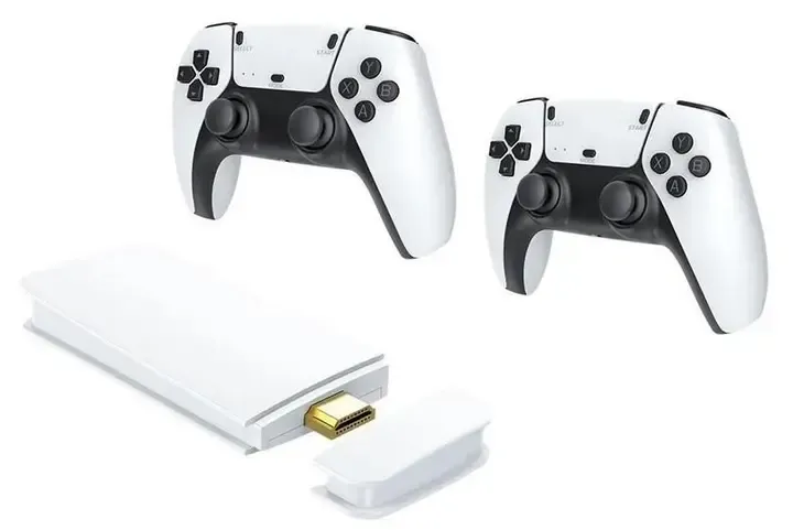 Дитяча ігрова консоль / приставка M15 4K 64GB 20000 ігор + два бездротові контролери біла