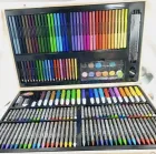 Дитячий набір для малювання та творчості 180 предметів у дерев'яній валізі