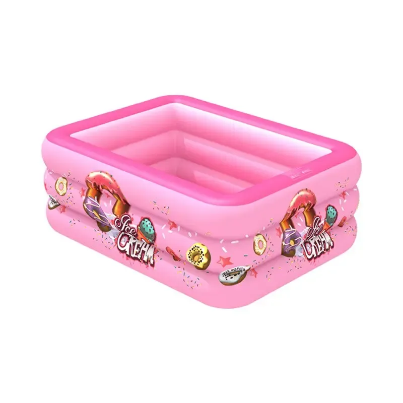 Дитячий надувний басейн з бульбашковим дном, дитячий басейн для малюків, дитячий басейн для ігор ice cream