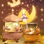 Дитячий нічник проектор зоряного неба Bluetooth Fairy Tale E11 акумуляторний світильник карусель 6 змінних картинок з LED підсвічуванням та музикою