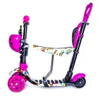 Дитячий Самокат 5 в 1 з підніжками та батьківською ручкою Best Scooter, PU колеса, Підсвічування коліс
