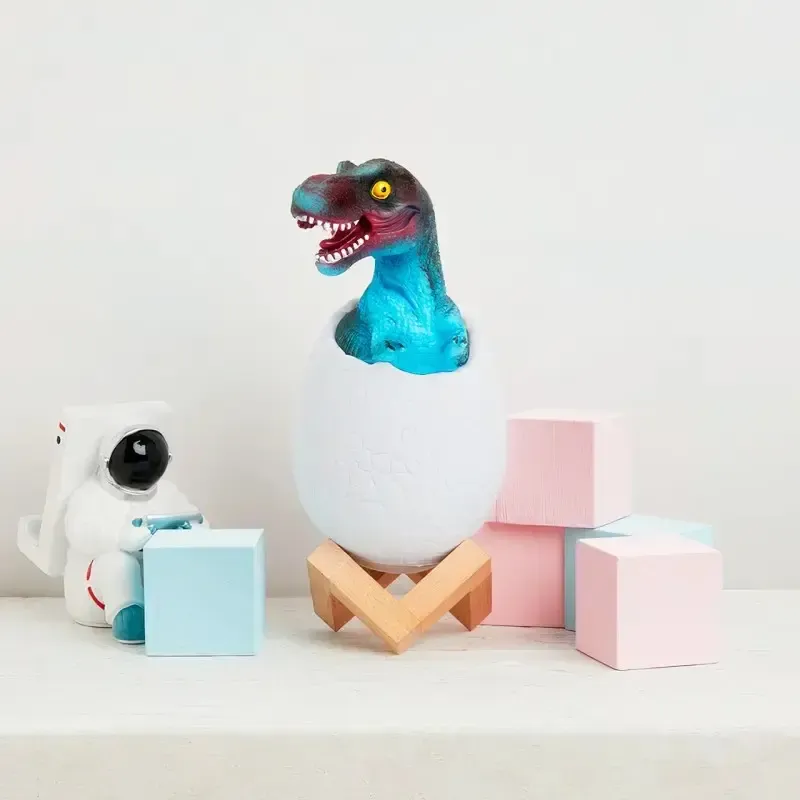 Дитячий світильник SUNROZ 3D Dinosaur Lamp лампа-нічник "Динозаврик у яйці" з пультом ДУ