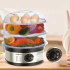 Електрична пароварка 3-рівнева 650Вт, 11л, Sokany SK-07018 / Мантоварка електрична / Електропароварка