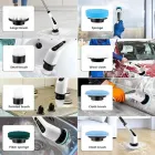 Електрична щітка для прибирання Cleaning Brush, набір 9 в 1, біла, товари для дому