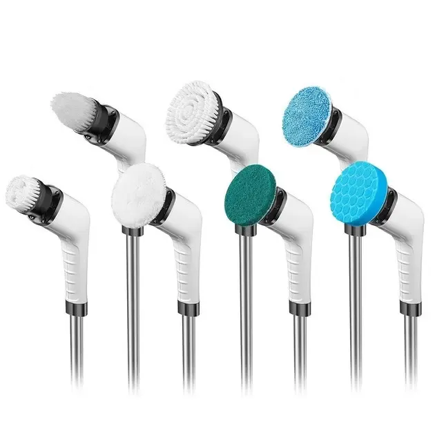 Електрична щітка для прибирання Cleaning Brush, набір 9 в 1, біла, товари для дому