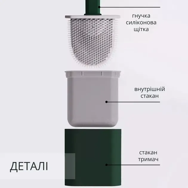 Єршик для унітазу з силіконовою гнучкою щіткою