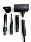 Фен для волосся Kemei KM-9203 4 насадки (концентратор, гребінець для вирівнювання волосся, насадка для локонів, конусна насадка)