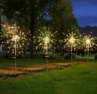 Ліхтар садовий Феєрверк газонний на сонячній батареї, 150 led, 8 режимів