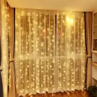 Гірлянда-штора Водоспад 3х2 м, 200 LED світлова завіса зі статичним режимом, тепле світло
