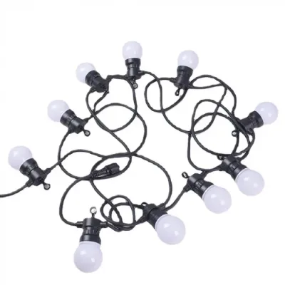 Гірлянда лампочки вулична, Белт-лайт, 5 метрів, 10 матових ламп, теплий білий, 5см лампочка