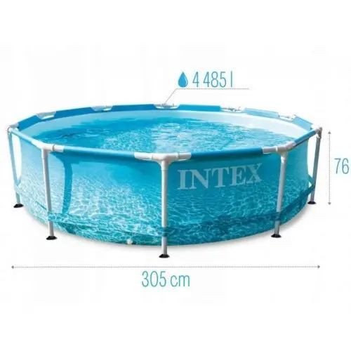Каркасний басейн із фільтром у комплекті Intex 28208 Морський принт 305 x 76 см