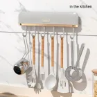 Клейка вішалка з гачками, утримувач для посуду з 6 гачками Plastic hook