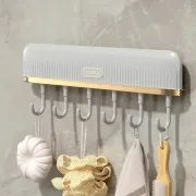 Клейка вішалка з гачками, утримувач для посуду з 6 гачками Plastic hook