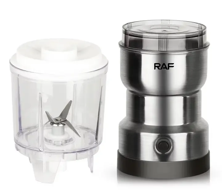 Кавомолка-блендер потужний подрібнювач електричний RAF R-7126 300W з нержавіючої сталі