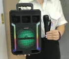 Портативна колонка Kimiso QS-627 з мікрофоном та світломузикою