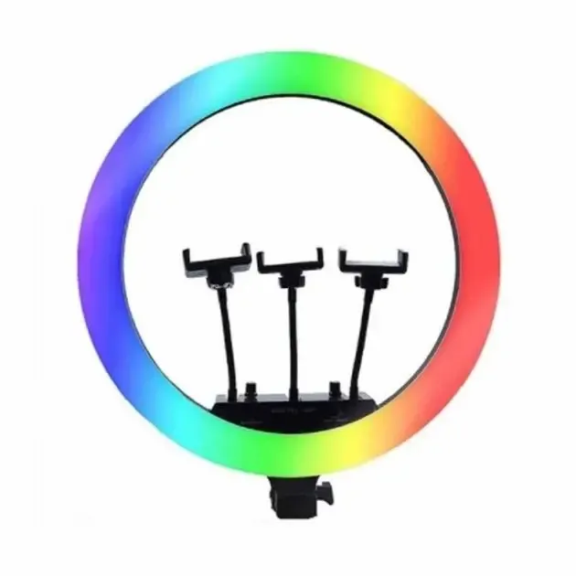 Кільцева LED лампа RGB MJ18 45см 3 кріплення