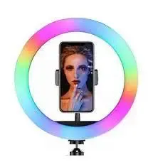 Кільцева світлодіодна лампа RGB LED RING MJ33/ 33 см із кріпленням для телефону
