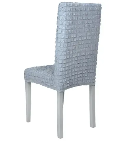 Комплект чохлів на стільці без оборки 6 штук (сірий)