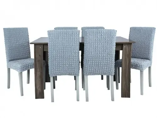 Комплект чохлів на стільці без оборки 6 штук (сірий)