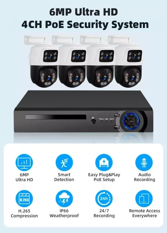 Комплект видеонаблюдения проводной с просмотром через 3G сеть DVR KIT 4ch металл HD набор на 4 камеры с регистратором