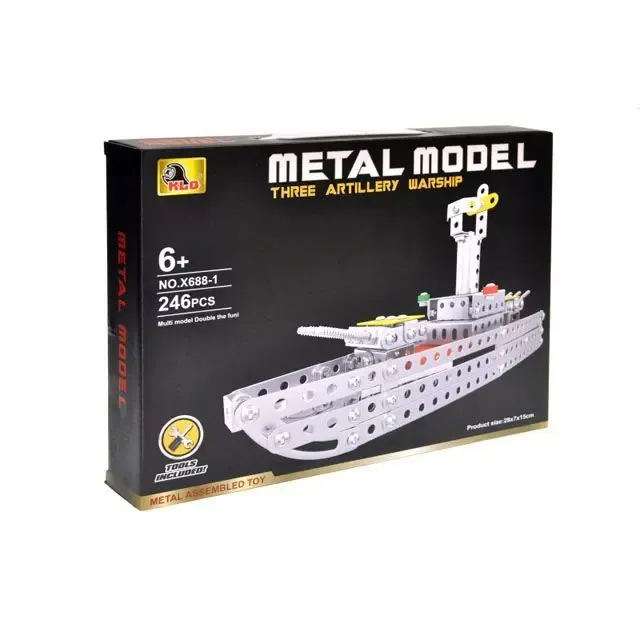 Конструктор металевий "Корабель" 246 деталей X688-1