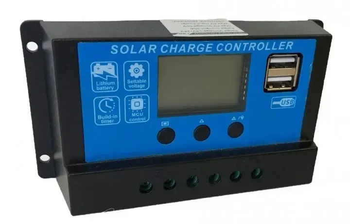 Контролер заряду сонячний 10А 12/24В OTS з дисплеєм та USB PWM