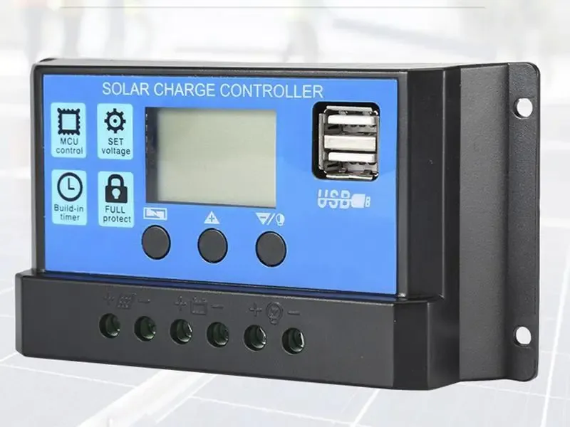 Контролер заряду сонячний 10А 12/24В OTS з дисплеєм та USB PWM