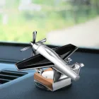 Креативний автомобільний освіжувач, ароматизатор повітря у вигляді літака з пропелером, що обертається, від сонячної панелі