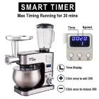 Чорний Кухонний комбайн Zepline 4200 Вт 7в1 на 6 літрів ZP-135 з дисплеєм