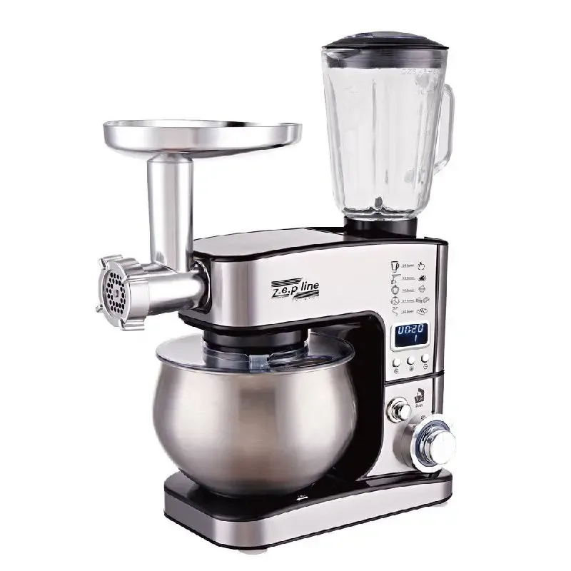 Чорний Кухонний комбайн Zepline 4200 Вт 7в1 на 6 літрів ZP-135 з дисплеєм