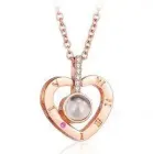 Кулон підвіска з проекцією I love you Я тебе люблю 100 мовами світу у формі серця