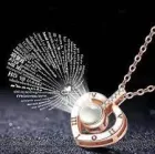 Кулон підвіска з проекцією I love you Я тебе люблю 100 мовами світу у формі серця