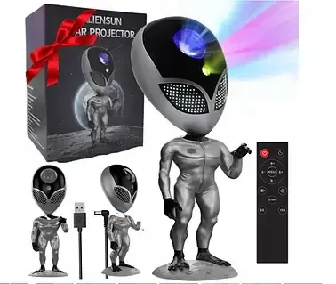 Багатобарвна лампа-проектор зоряного неба STAR PROJECTOR NIGHT LIGHT ALIENSUN
